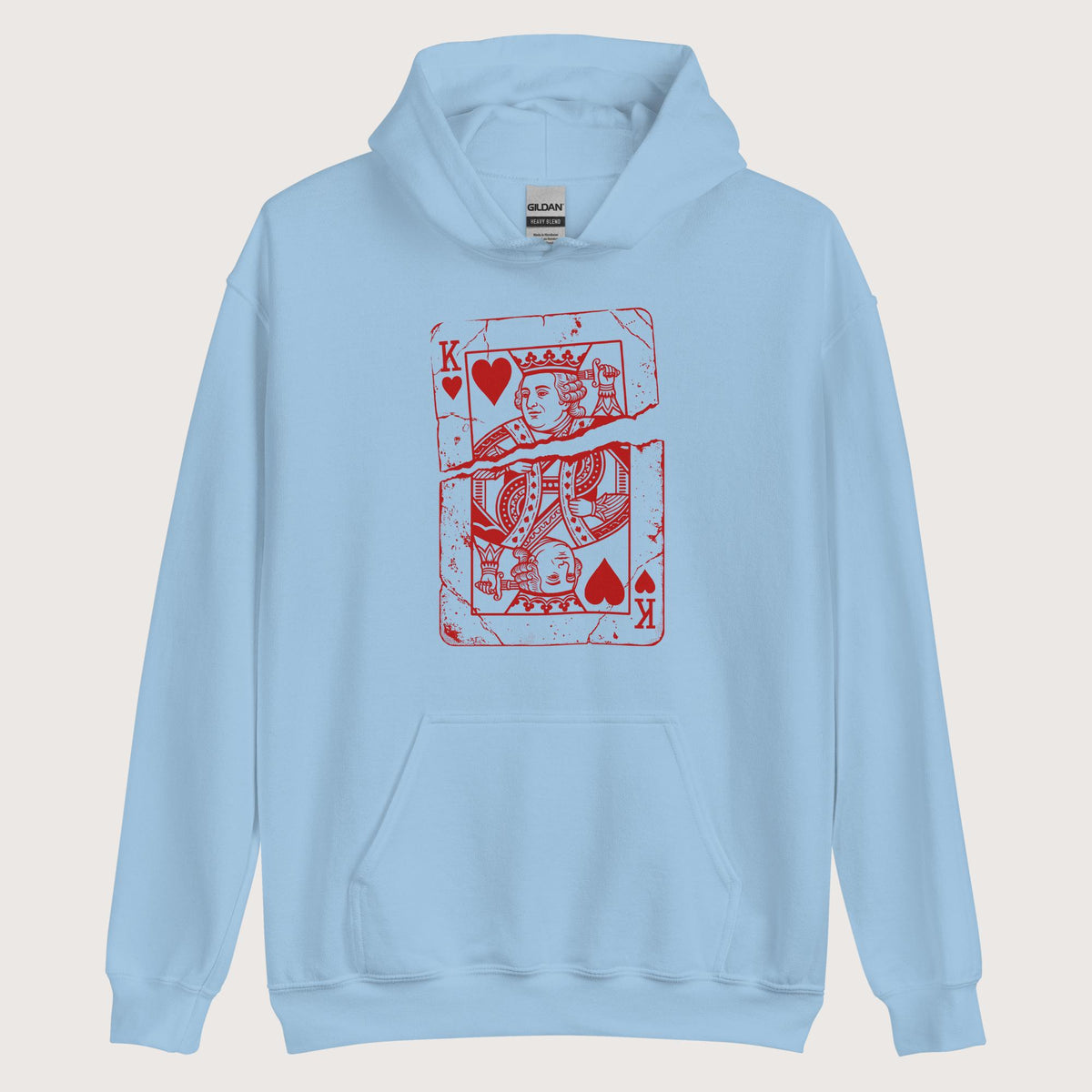 Light Blue Louis XVI Playing Card Hoodie - history buff gift by HistoHead