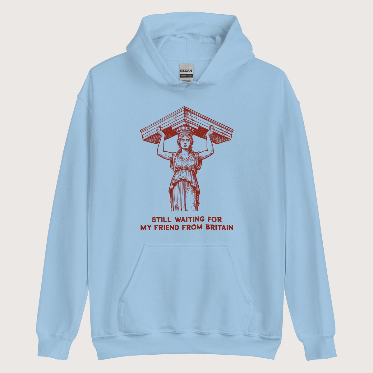 Light Blue Caryatid Waiting for Her Friend Hoodie - history buff gift by HistoHead