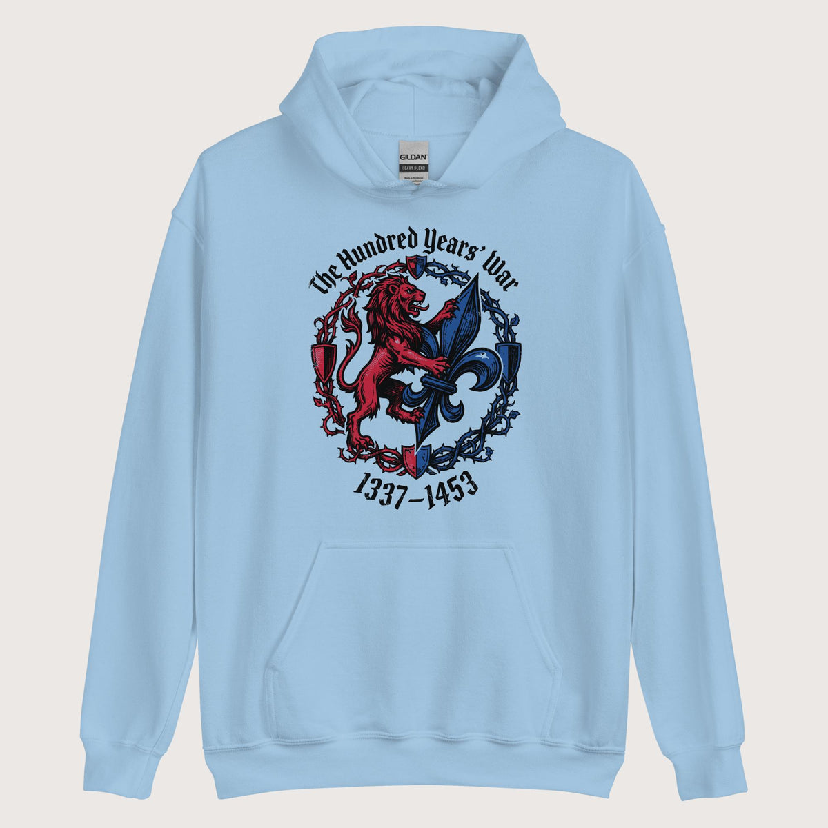 Light Blue The Hundred Years' War Hoodie - history buff gift by HistoHead