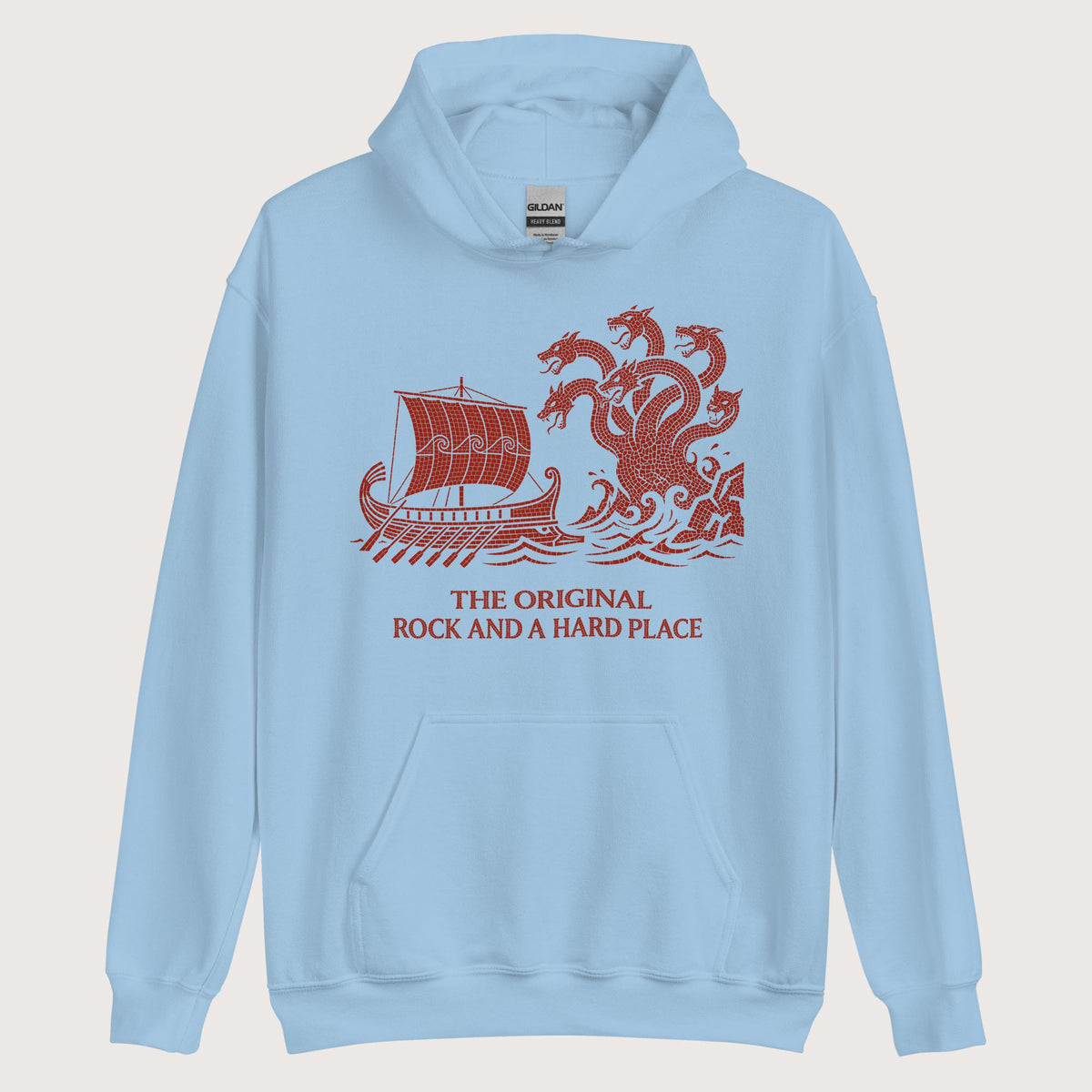 Light Blue Odyssey Rock and a Hard Place Hoodie - history buff gift by HistoHead