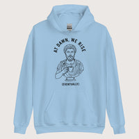 Light Blue At Dawn We Rise Hoodie - history buff gift by HistoHead