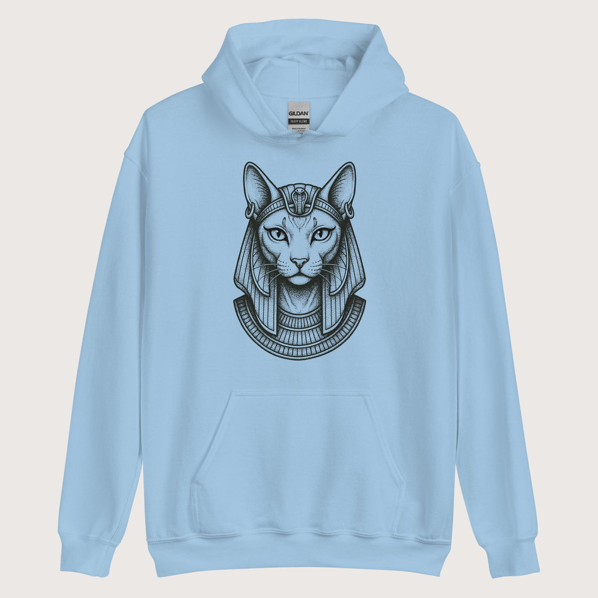 Light Blue Bastet Hoodie - history buff gift by HistoHead