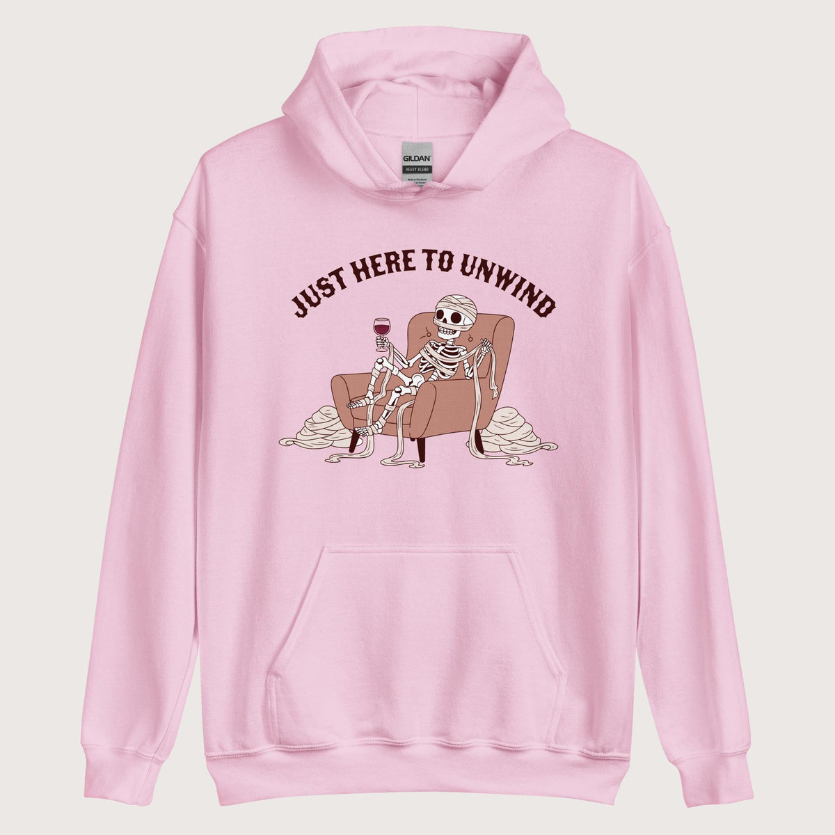 Light Pink Just Here to Unwind Hoodie - history buff gift by HistoHead