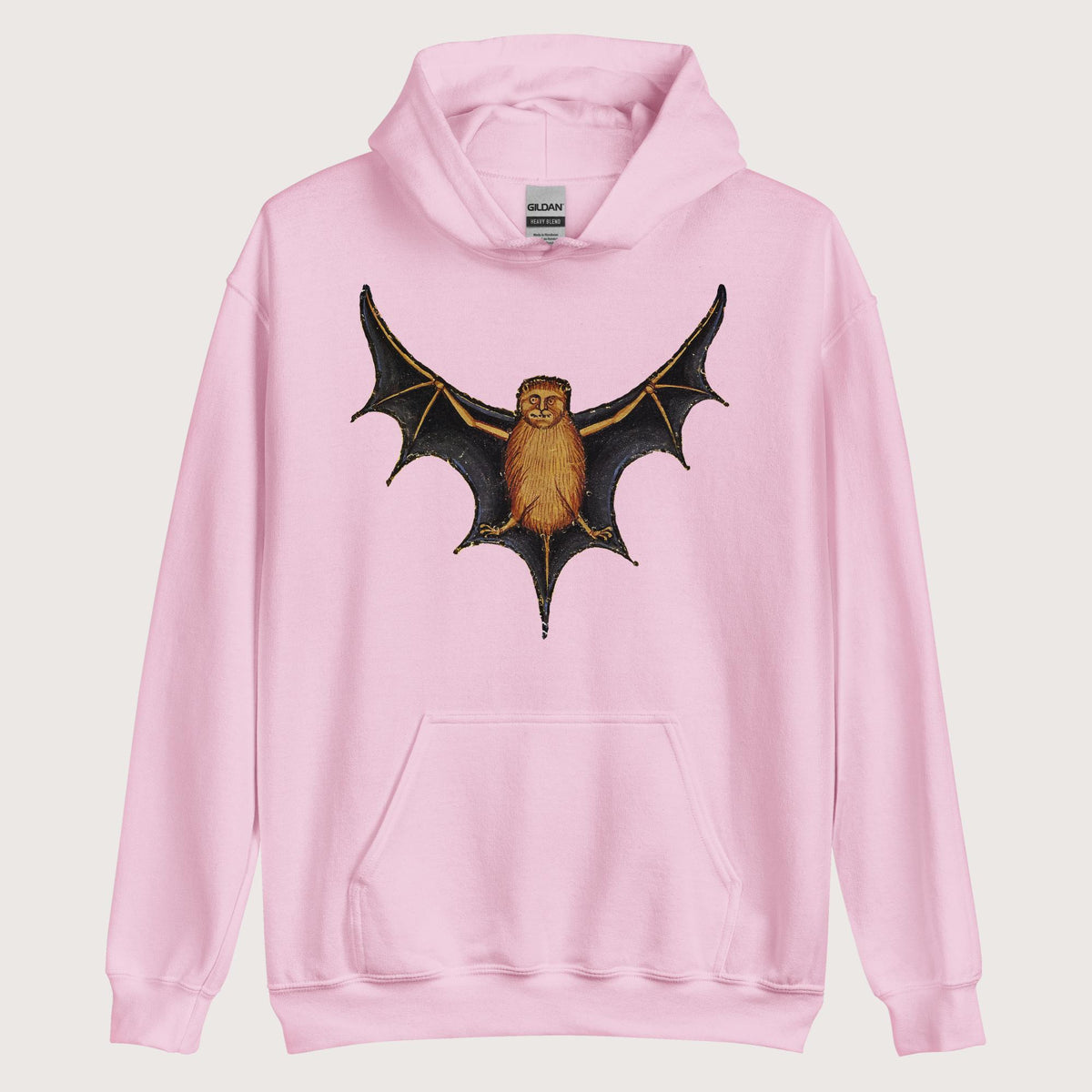 Light Pink Weird Medieval Bat Hoodie - history buff gift by HistoHead
