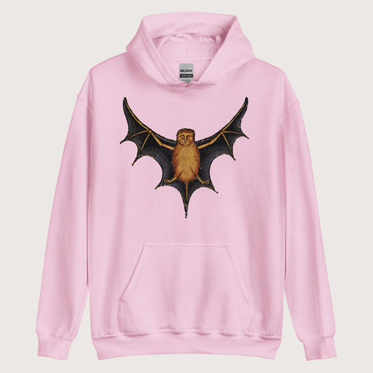 Light Pink Weird Medieval Bat Hoodie - history buff gift by HistoHead