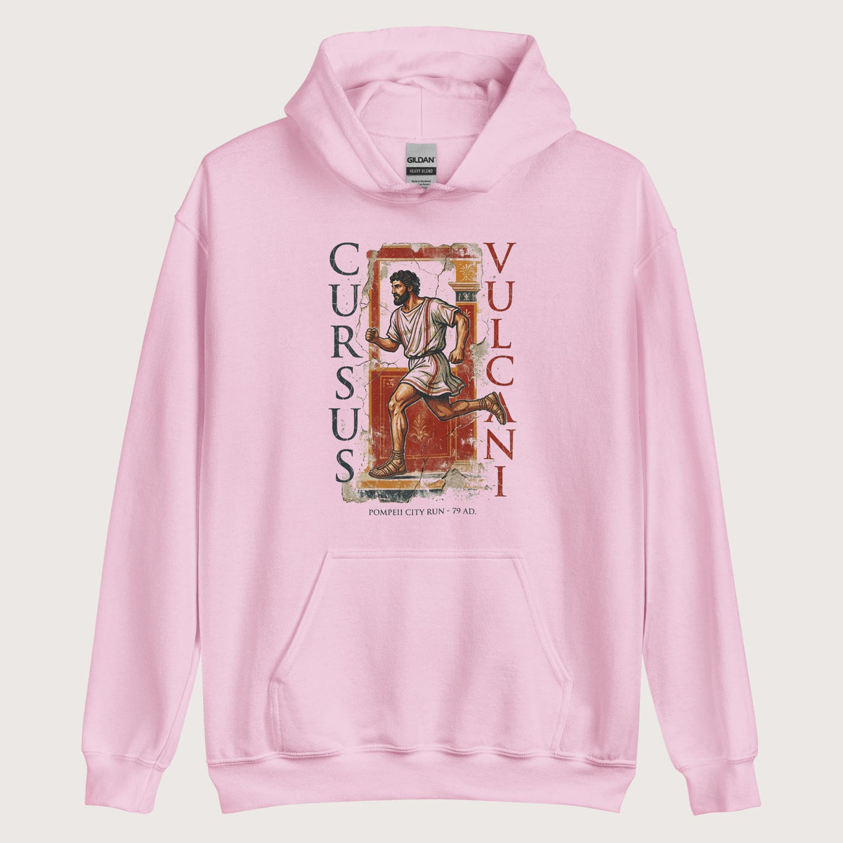 Light Pink Pompeii Cursus Vulcani Hoodie - history buff gift by HistoHead