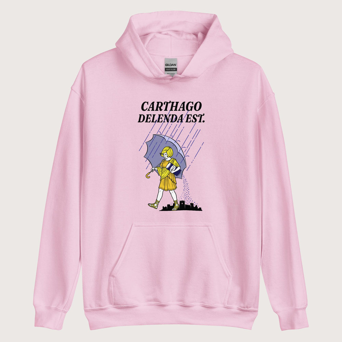 Light Pink Carthago Delenda Est Salt Girl Hoodie - history buff gift by HistoHead
