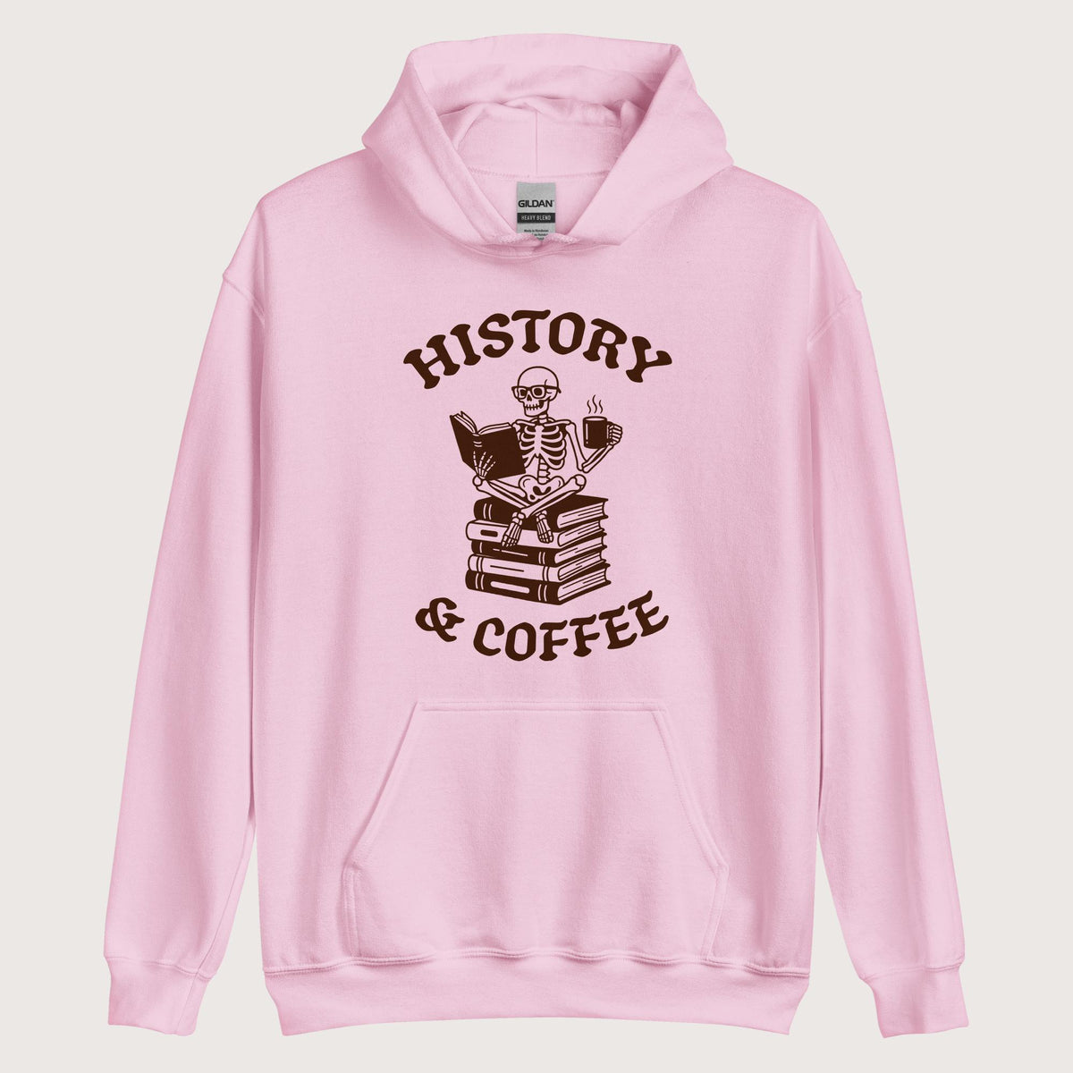 Light Pink History & Coffee Hoodie - history buff gift by HistoHead