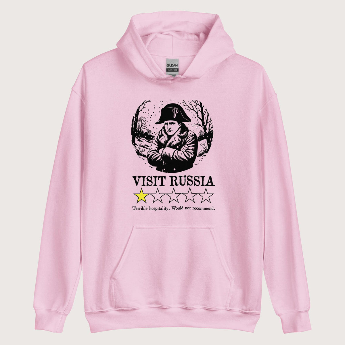 Light Pink Napoleon Visit Russia Review Hoodie - history buff gift by HistoHead