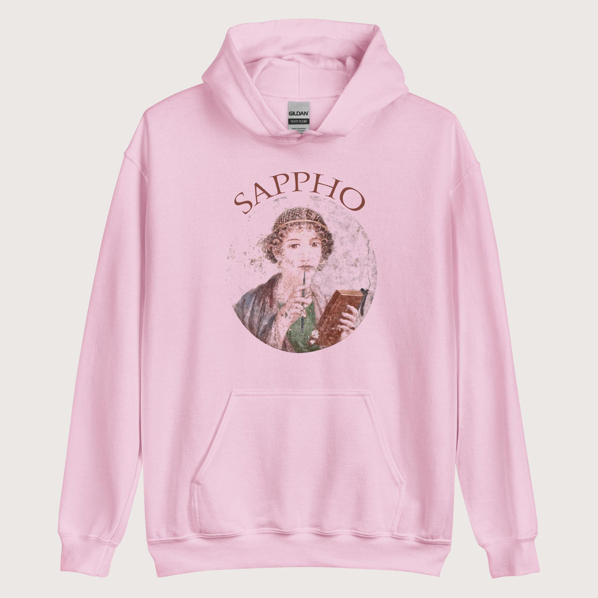 Light Pink Sappho Hoodie - history buff gift by HistoHead