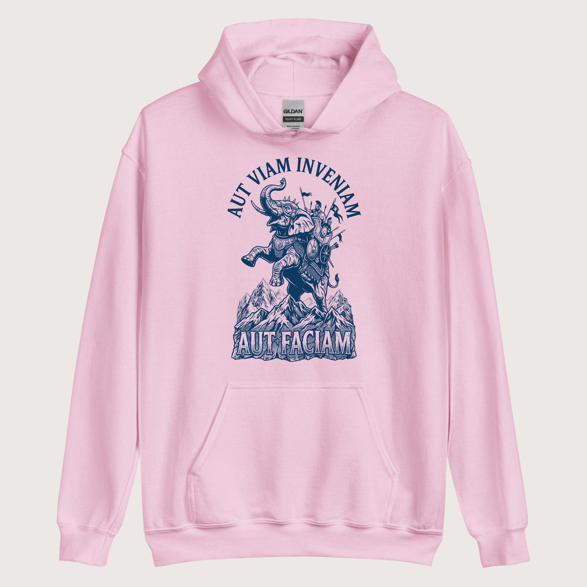 Light Pink Aut Viam Inveniam Hannibal Quote Hoodie - history buff gift by HistoHead