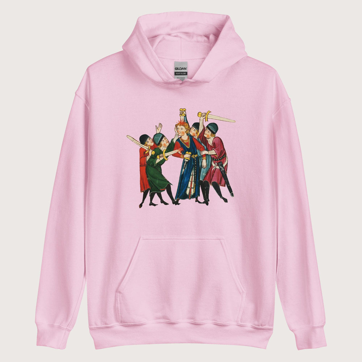 Light Pink Medieval Positivity Hoodie - history buff gift by HistoHead