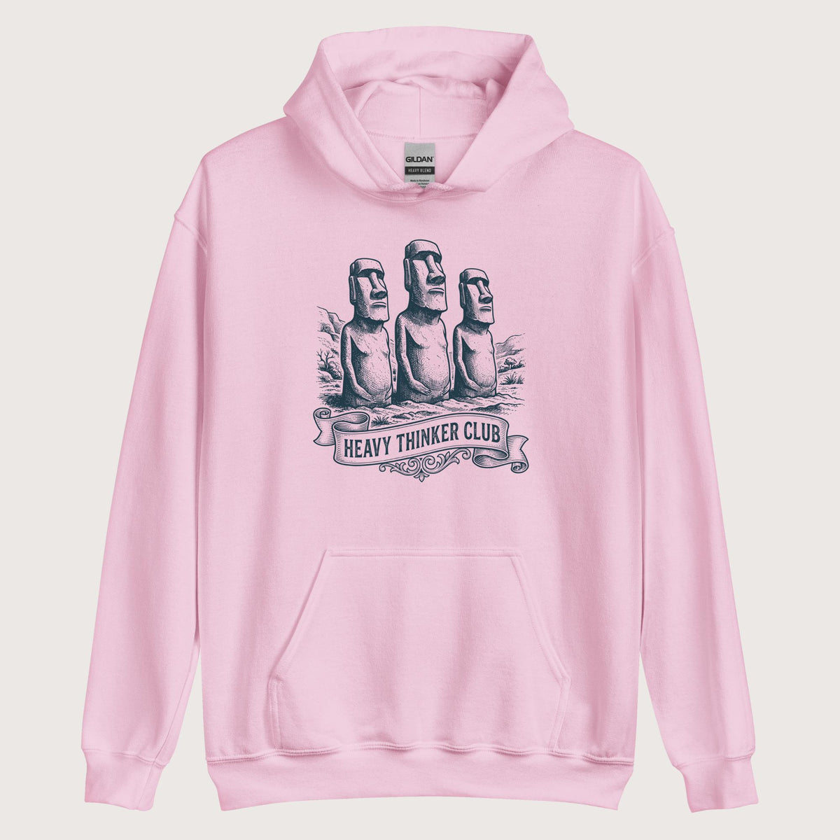 Light Pink Heavy Thinker Club Hoodie - history buff gift by HistoHead