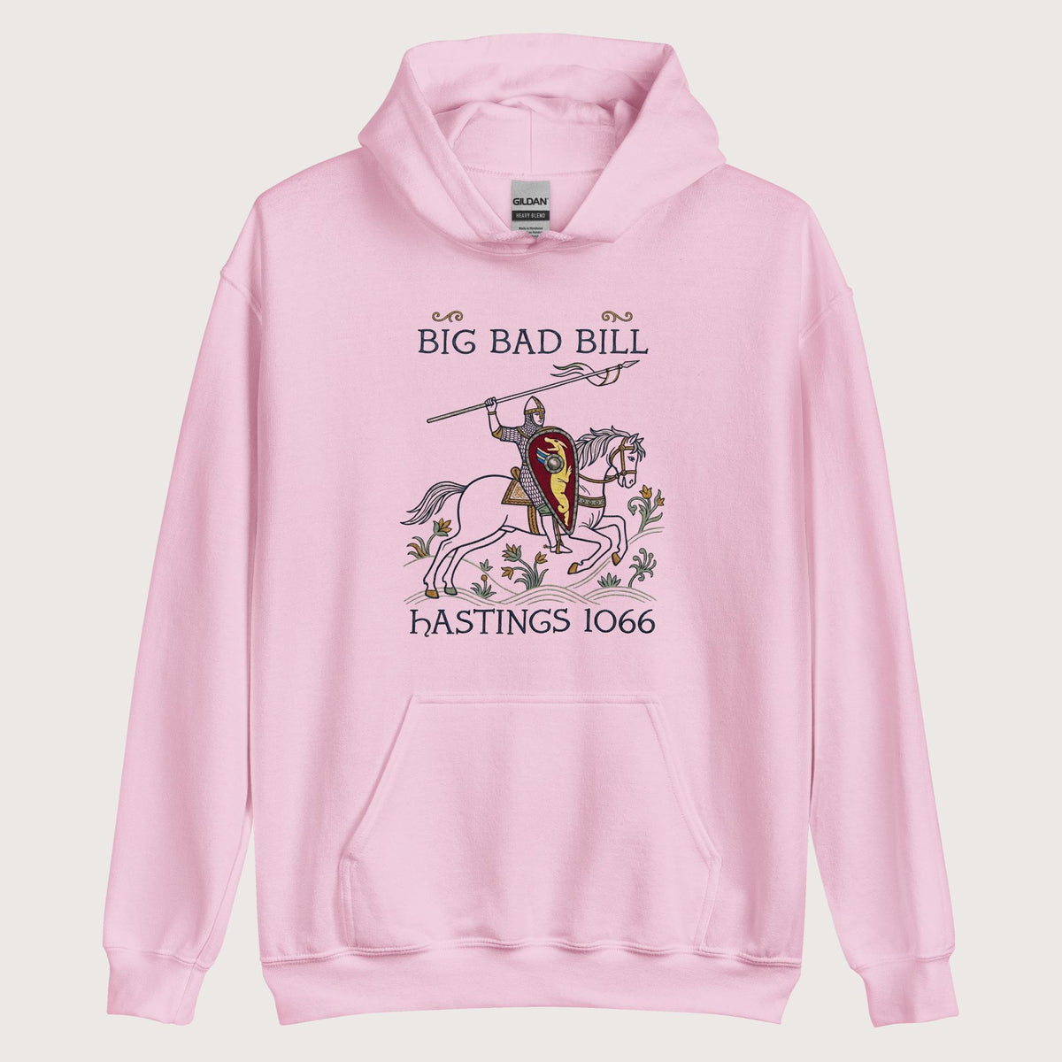 Light Pink Big Bad Bill Hoodie - history buff gift by HistoHead