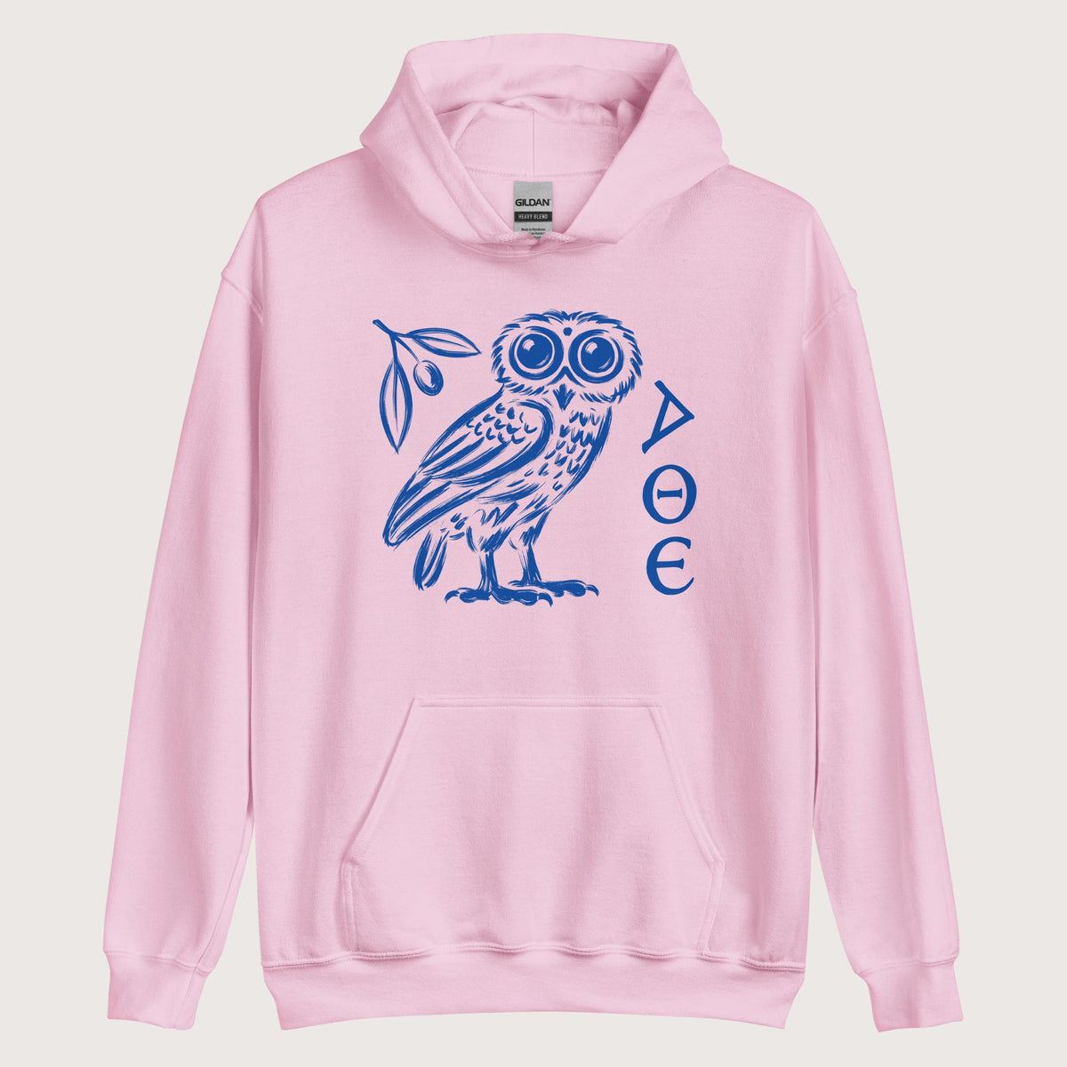 Light Pink Owl of Athena Hoodie - history buff gift by HistoHead