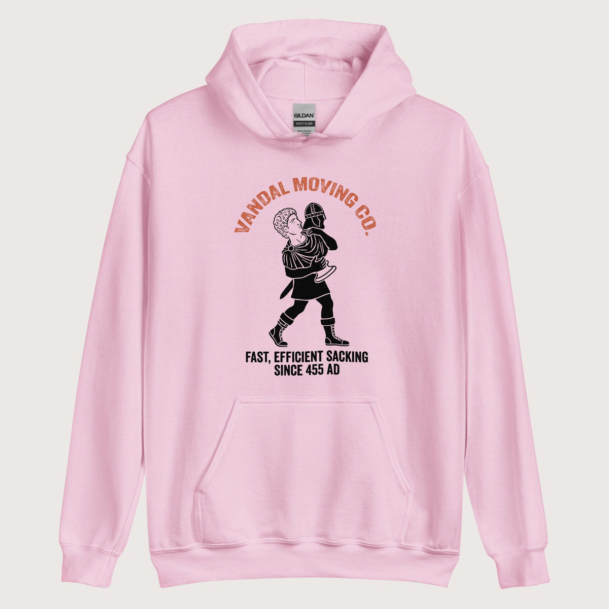 Light Pink Vandal Moving Co. Hoodie - history buff gift by HistoHead