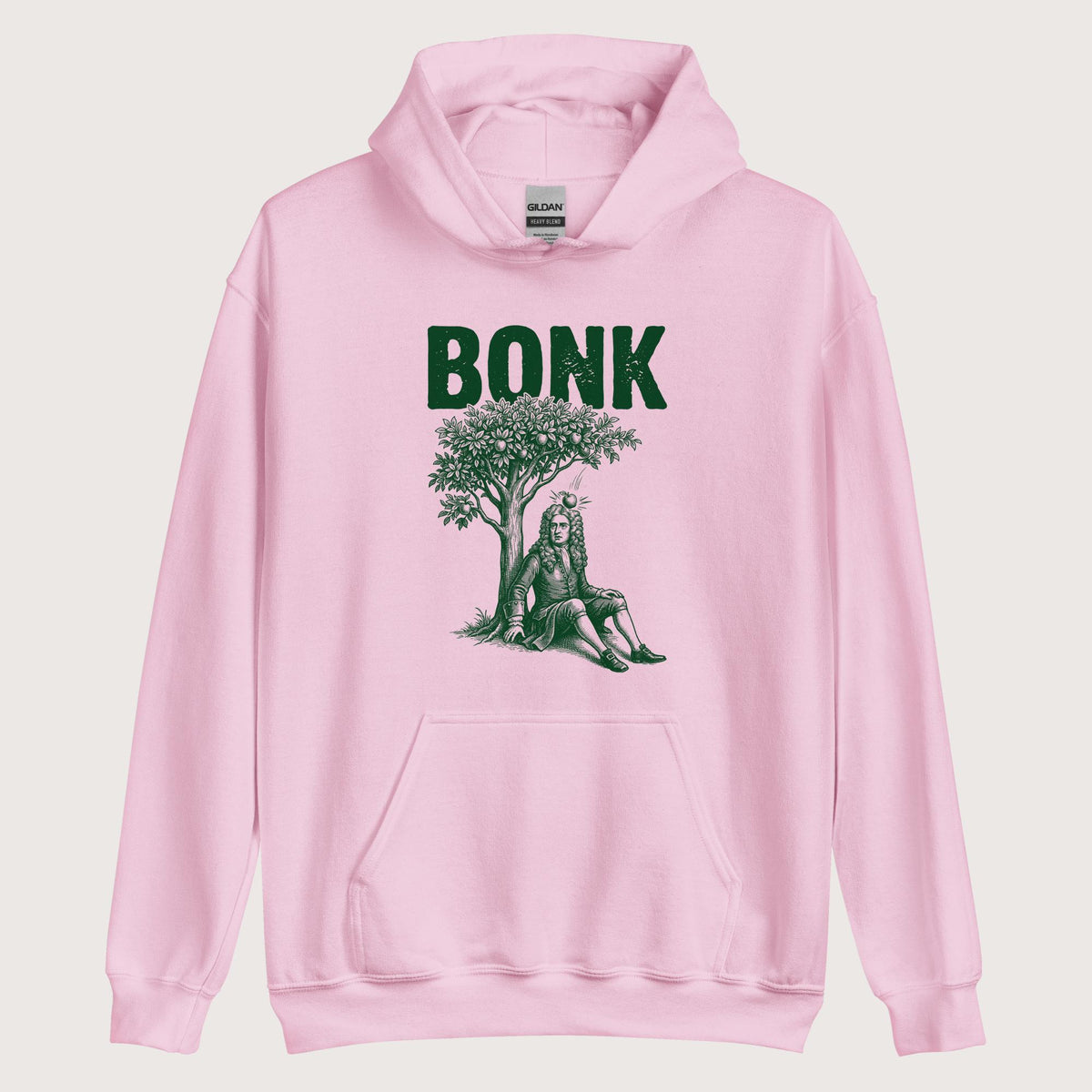 Light Pink Newton Bonk Hoodie - history buff gift by HistoHead