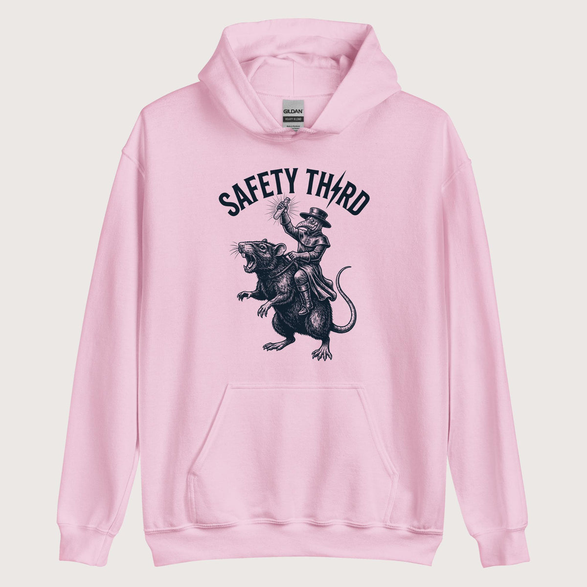 Light Pink Plague Doctor Safety Third Hoodie - history buff gift by HistoHead