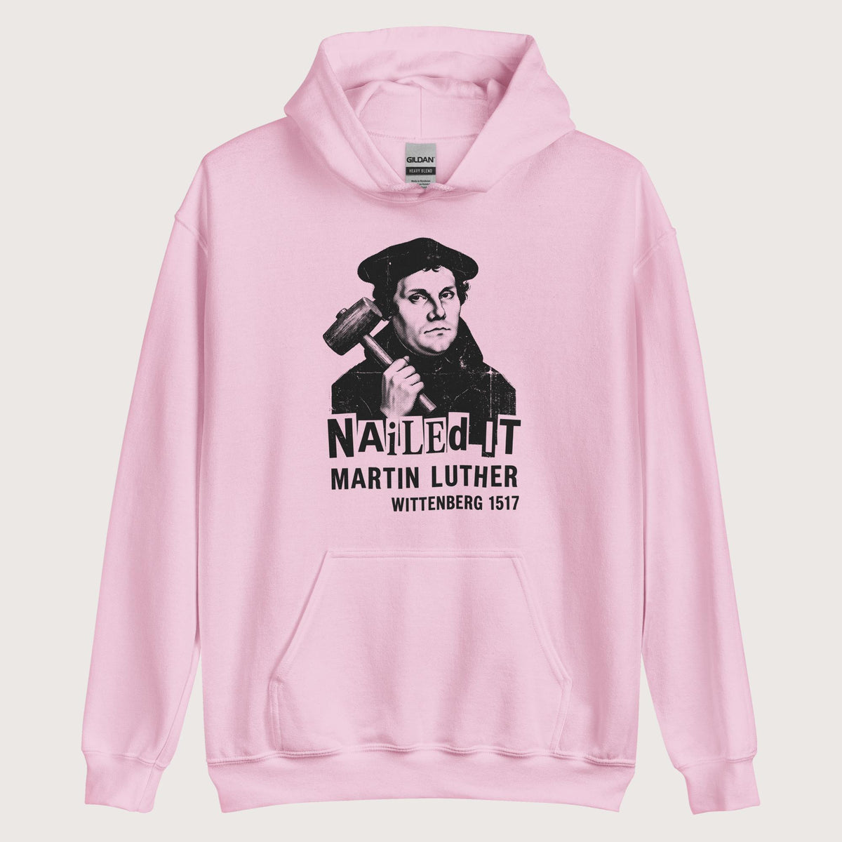 Light Pink Nailed It Hoodie - history buff gift by HistoHead