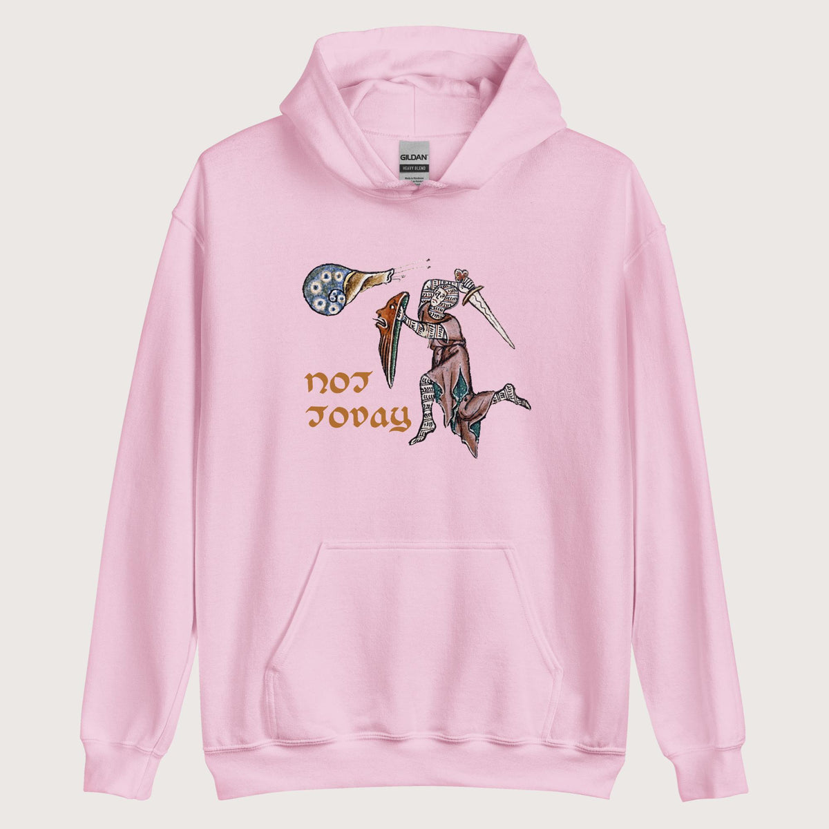 Light Pink Not Today Snail Hoodie - history buff gift by HistoHead