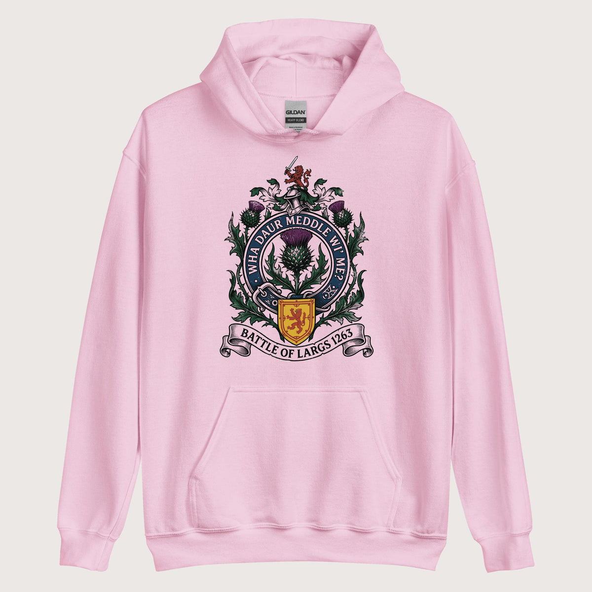Light Pink Scotland Battle of Largs 1263 Hoodie - history buff gift by HistoHead