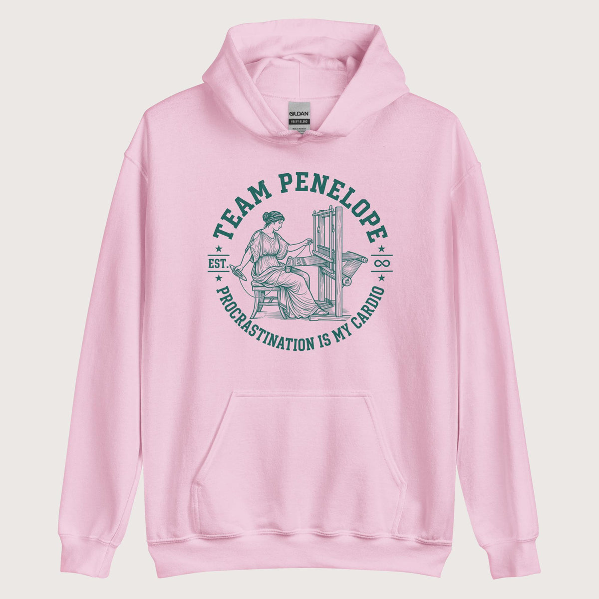 Light Pink Team Penelope Procrastination Hoodie - history buff gift by HistoHead