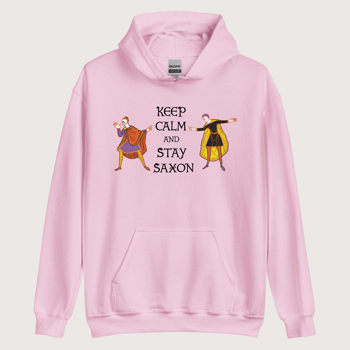 Light Pink Harold Godwinson Keep Calm and Stay Saxon Hoodie - history buff gift by HistoHead