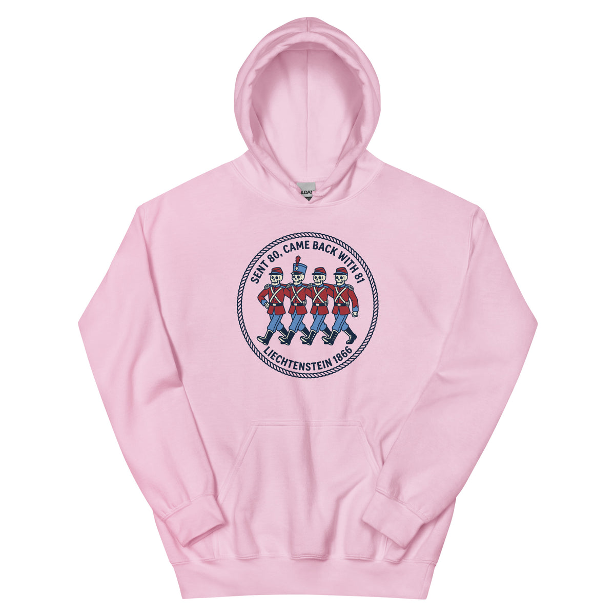 Light Pink Liechtenstein 1866 Hoodie - history buff gift by HistoHead