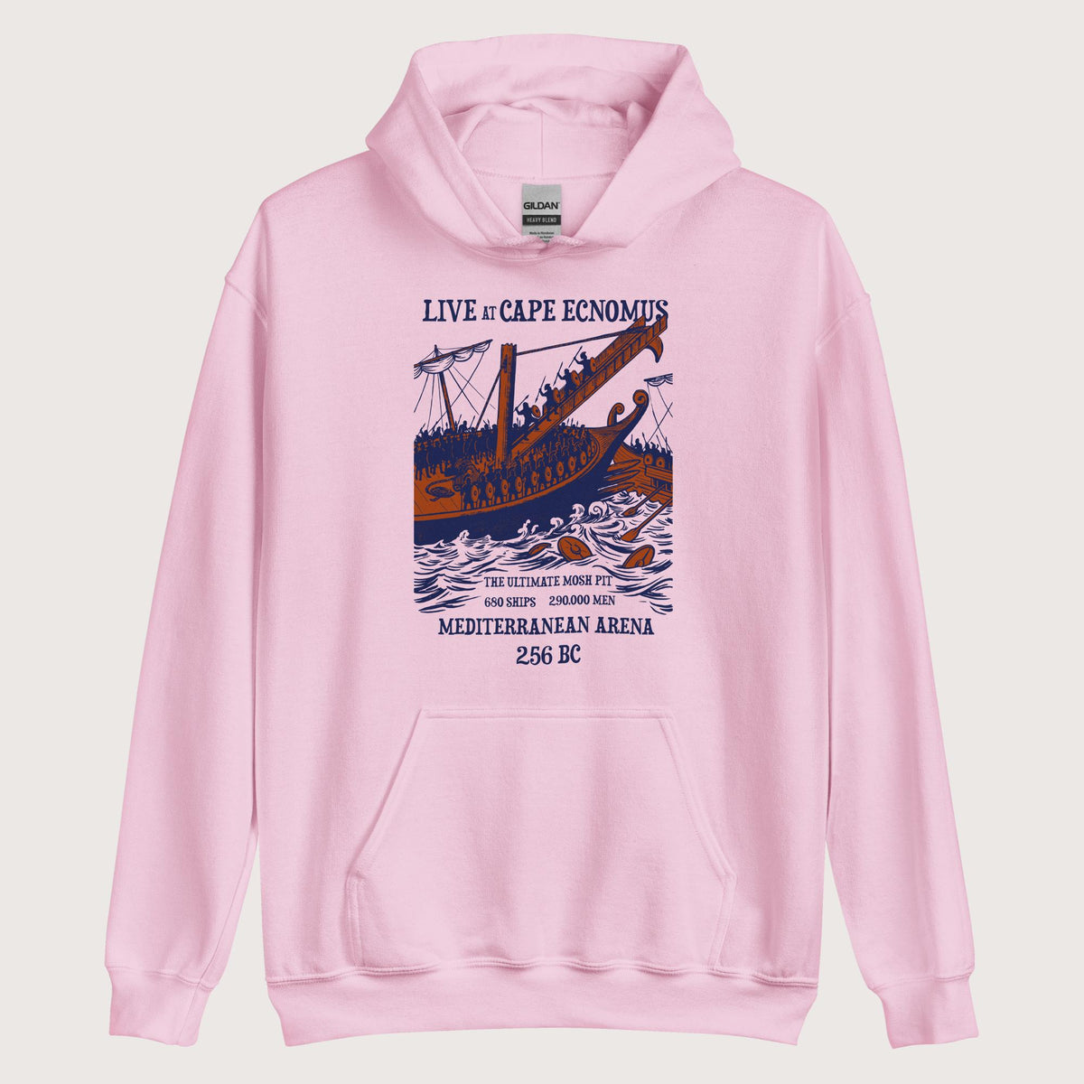Light Pink Battle of Cape Ecnomus Hoodie - history buff gift by HistoHead