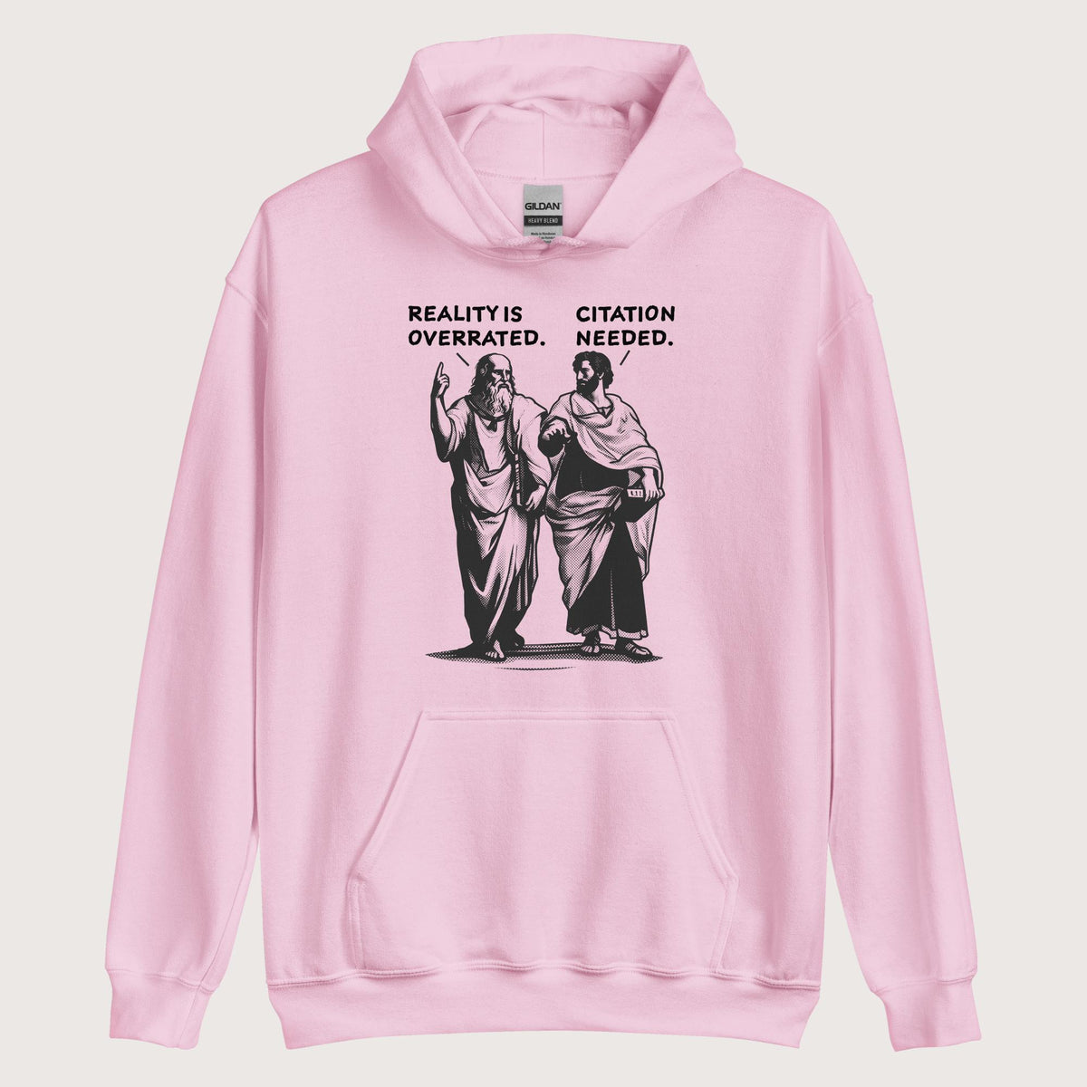 Light Pink Plato & Aristotle Debate Hoodie - history buff gift by HistoHead
