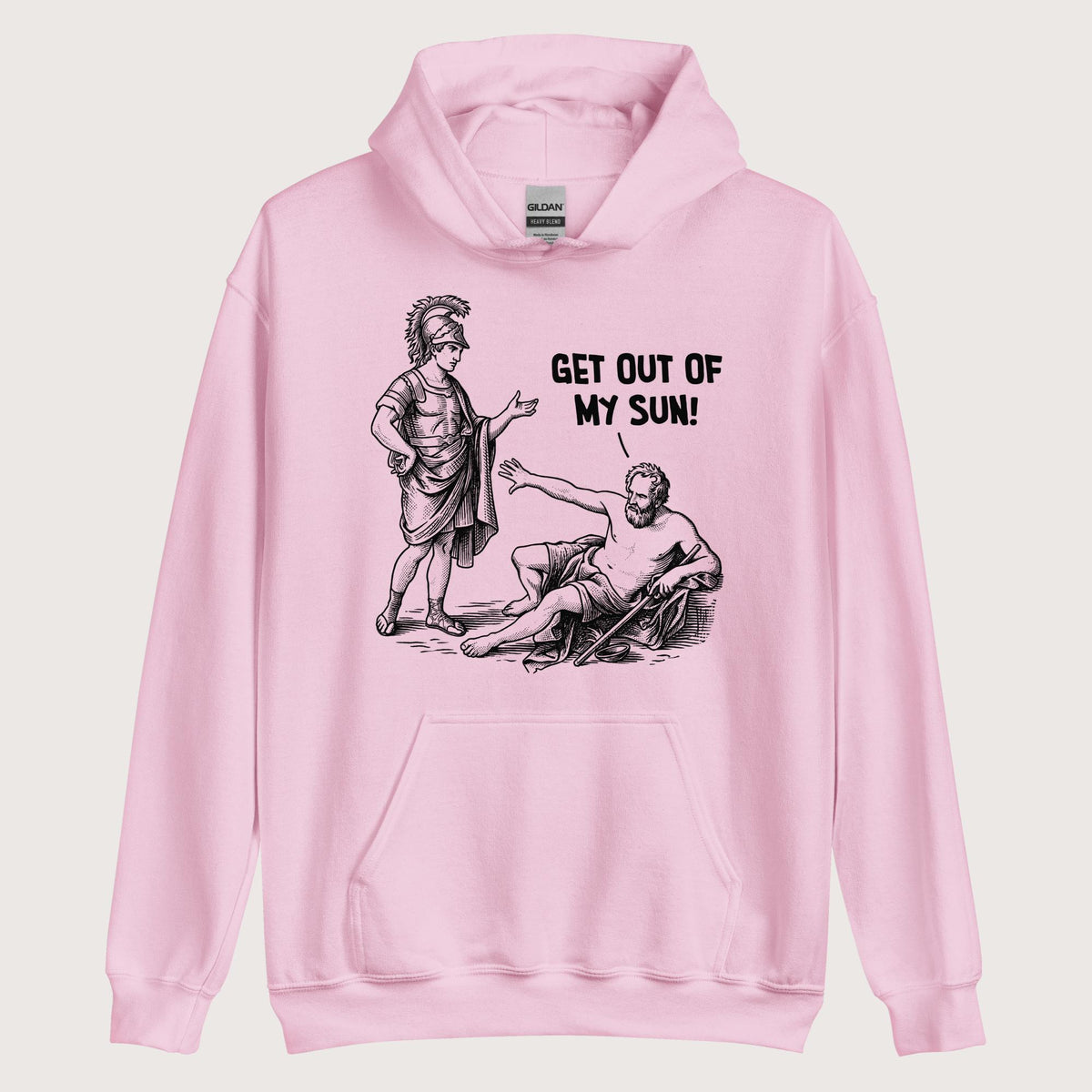 Light Pink Diogenes: Get Out of My Sun Hoodie - history buff gift by HistoHead