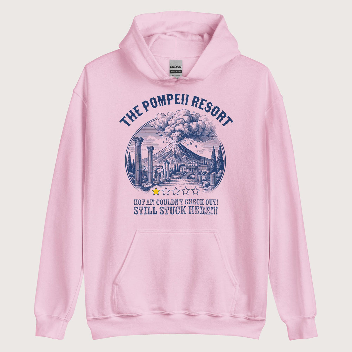 Light Pink The Pompeii Resort Review Hoodie - history buff gift by HistoHead
