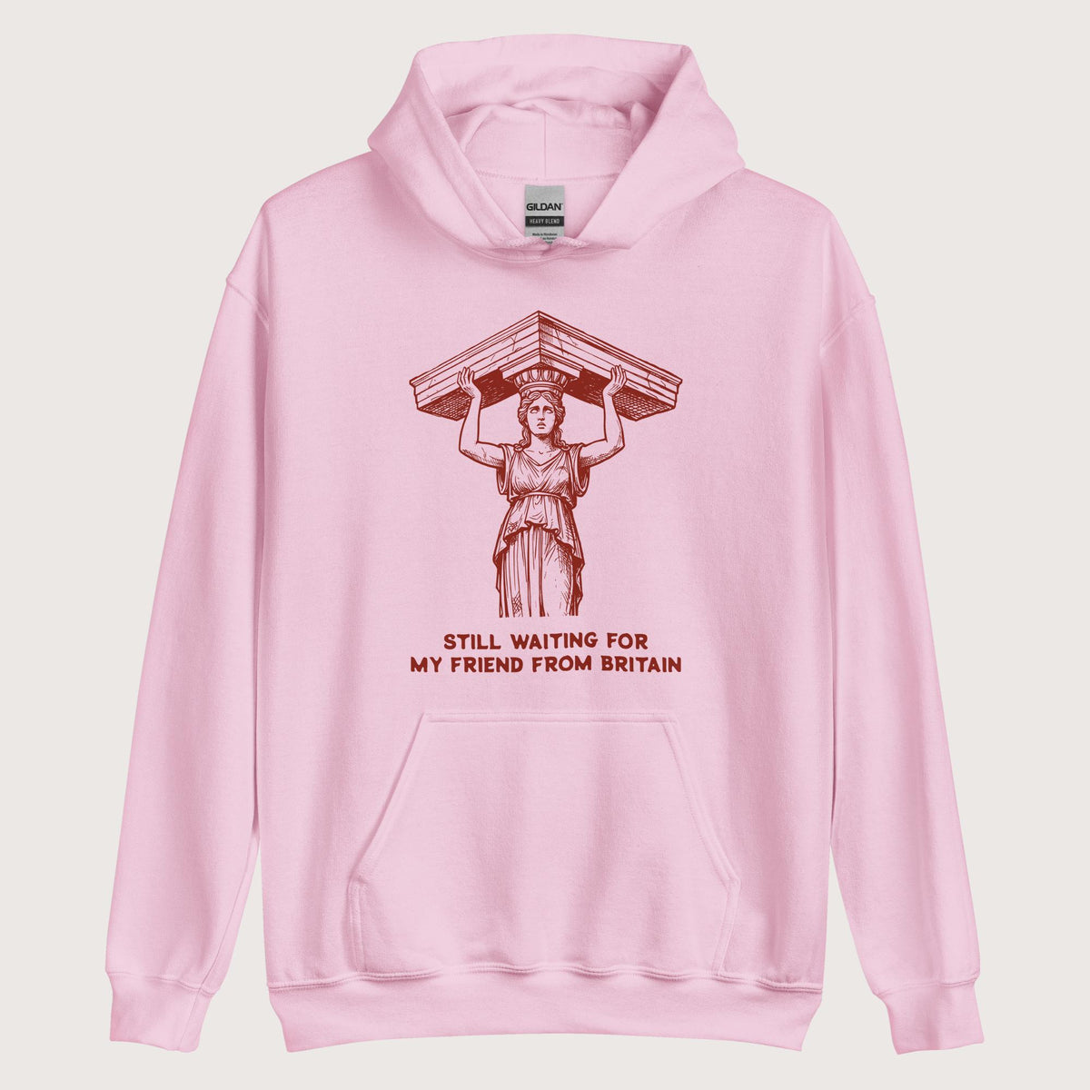 Light Pink Caryatid Waiting for Her Friend Hoodie - history buff gift by HistoHead