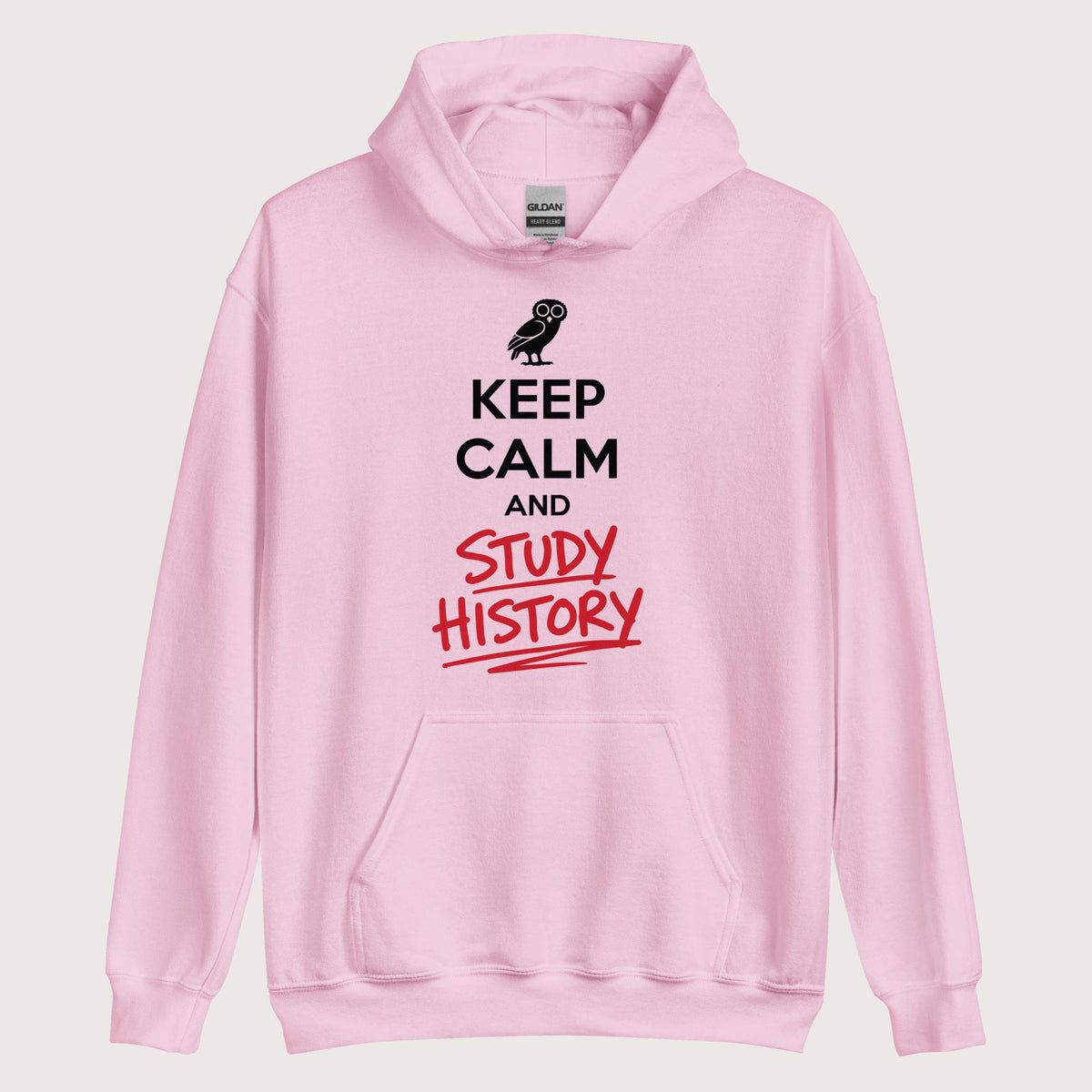 Light Pink Keep Calm and Study History Hoodie - history buff gift by HistoHead