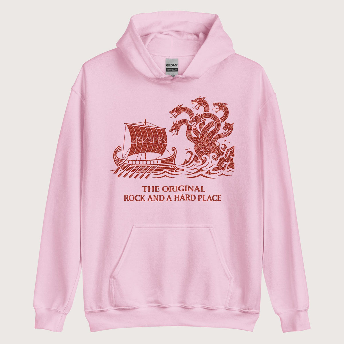 Light Pink Odyssey Rock and a Hard Place Hoodie - history buff gift by HistoHead