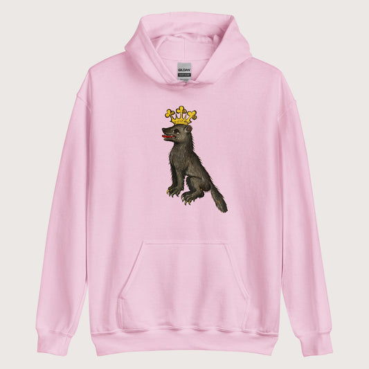 Light Pink Medieval Wolf King Hoodie - history buff gift by HistoHead