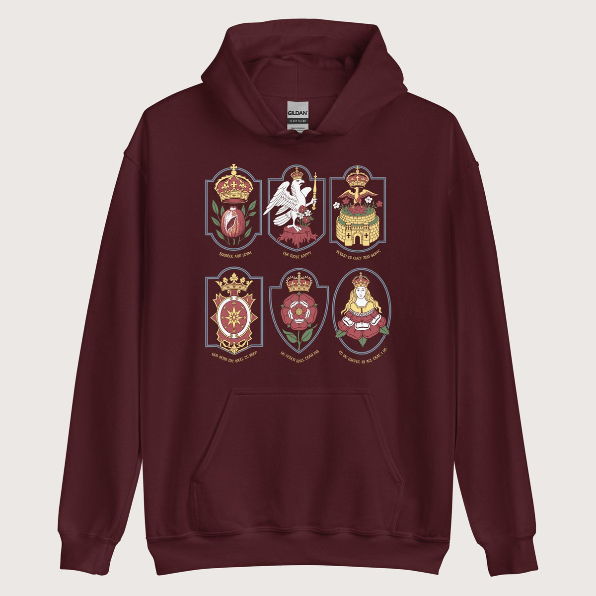Maroon Six Wives Badges Hoodie - history buff gift by HistoHead