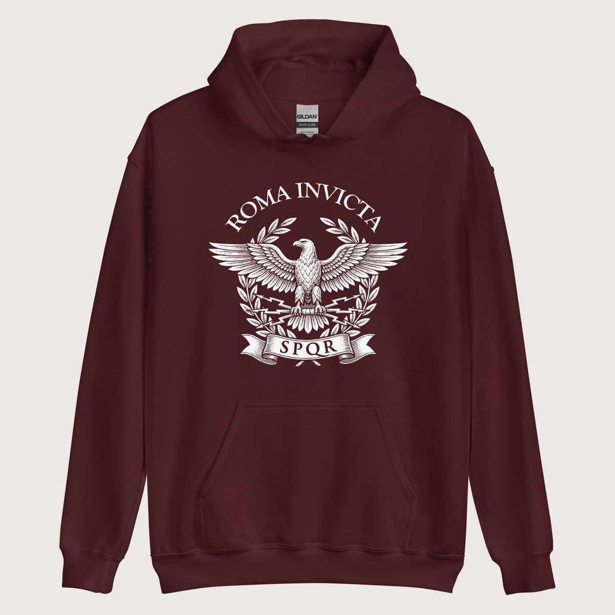 Maroon Roma Invicta Hoodie - history buff gift by HistoHead