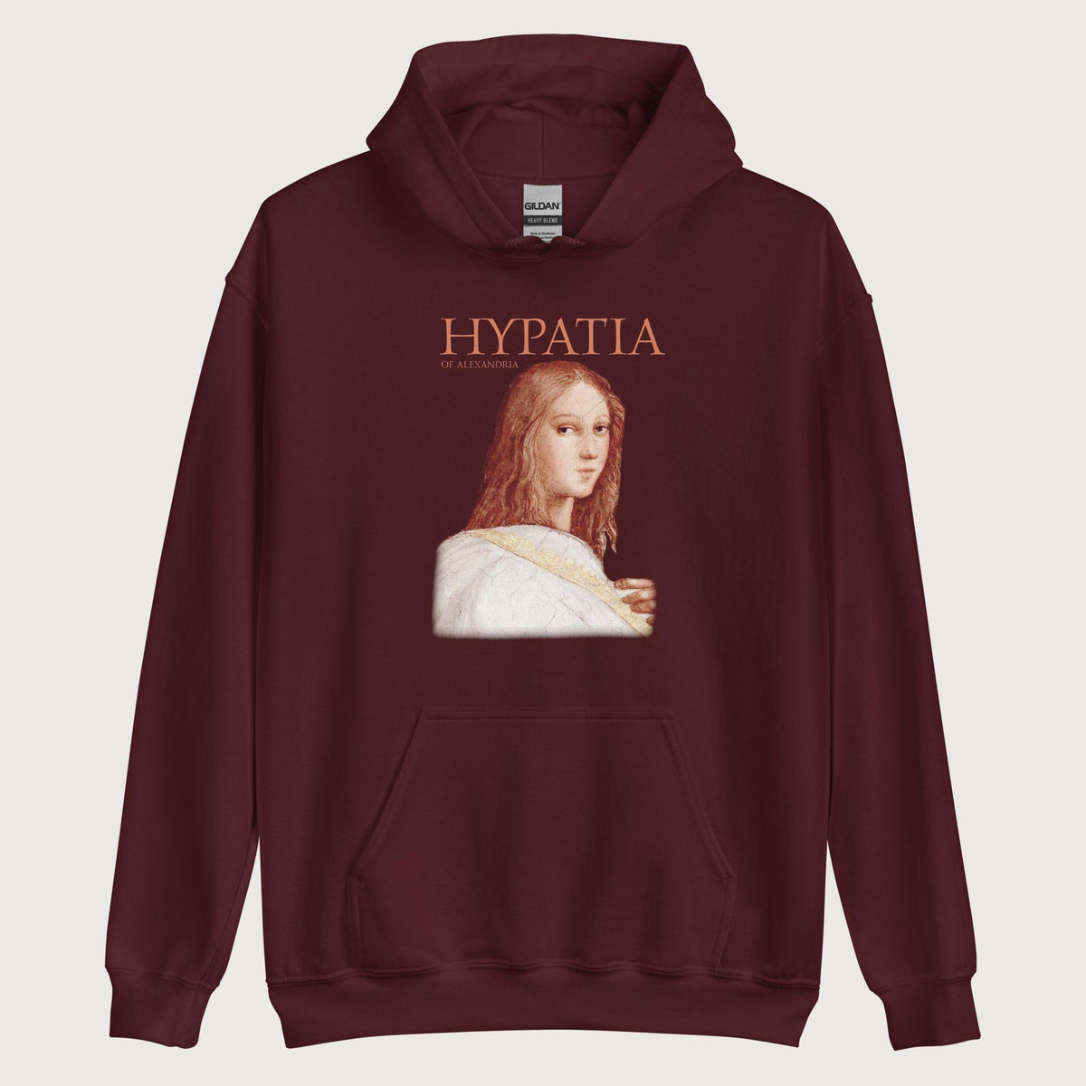 Maroon Hypatia of Alexandria Hoodie - history buff gift by HistoHead