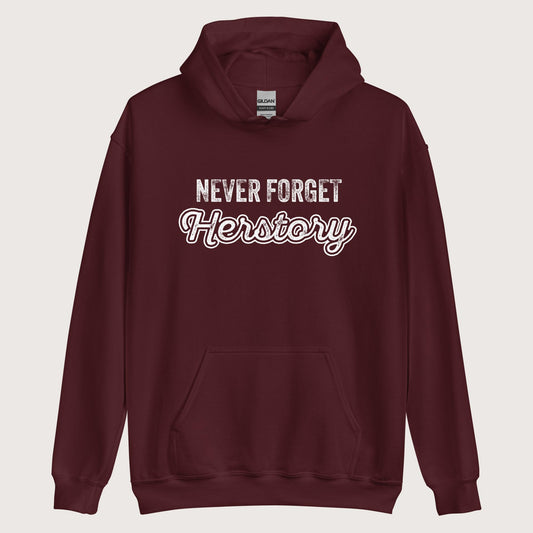 Maroon Herstory Hoodie - history buff gift by HistoHead
