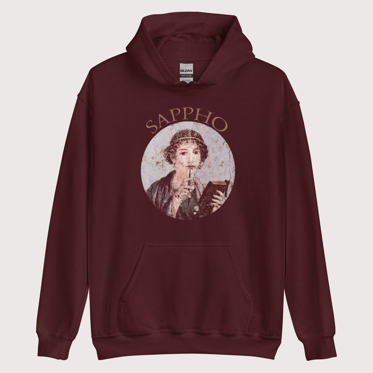 Maroon Sappho Hoodie - history buff gift by HistoHead