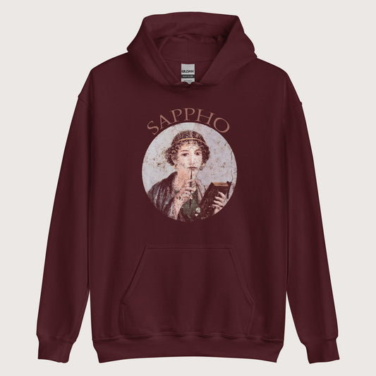 Maroon Sappho Hoodie - history buff gift by HistoHead