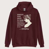 Maroon Hypatia Quote Hoodie - history buff gift by HistoHead