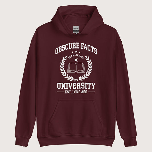 Maroon Obscure Facts University Hoodie - history buff gift by HistoHead
