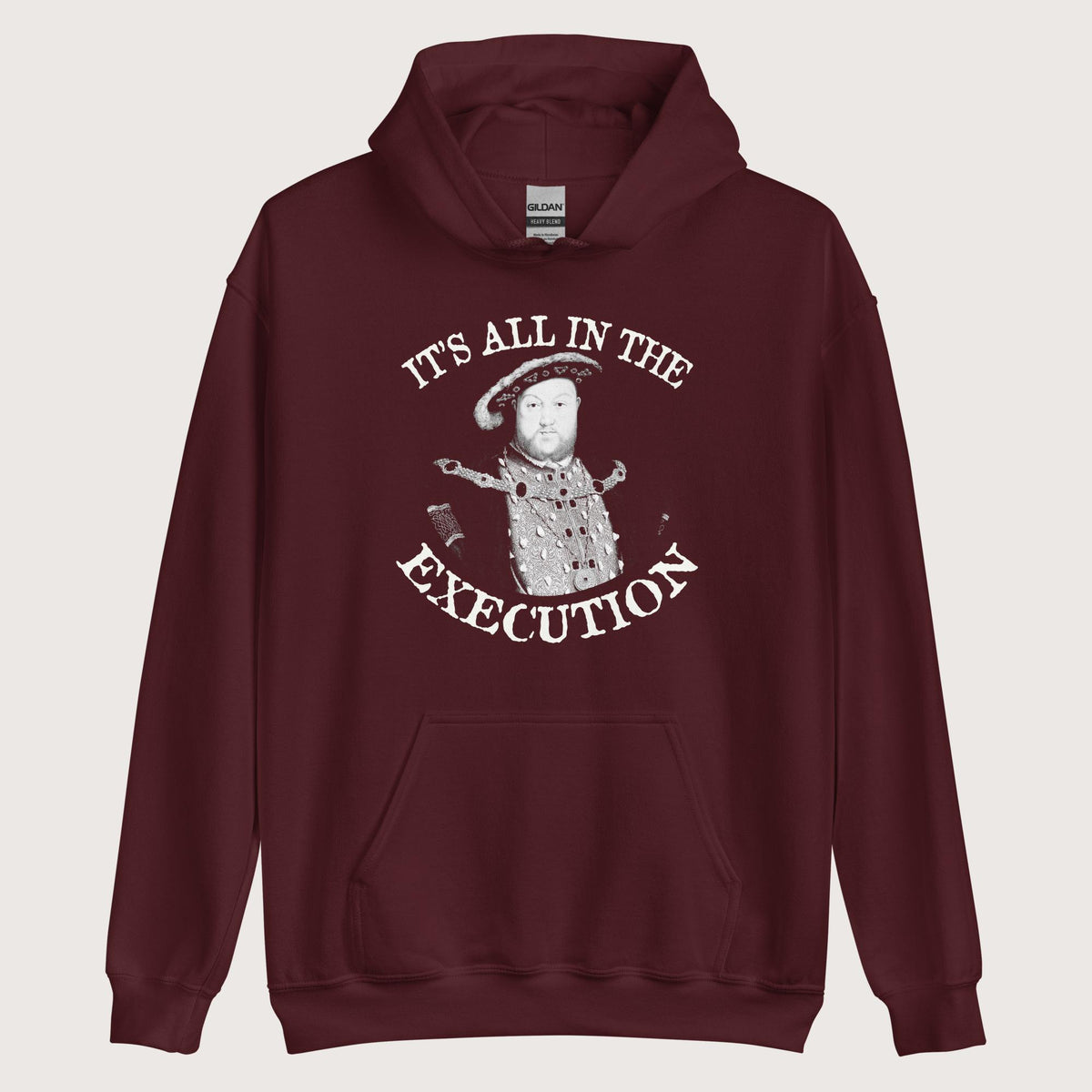 Maroon Henry VIII Execution Hoodie - history buff gift by HistoHead