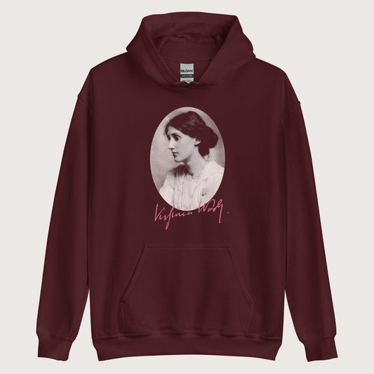 Maroon Virginia Woolf Hoodie - history buff gift by HistoHead