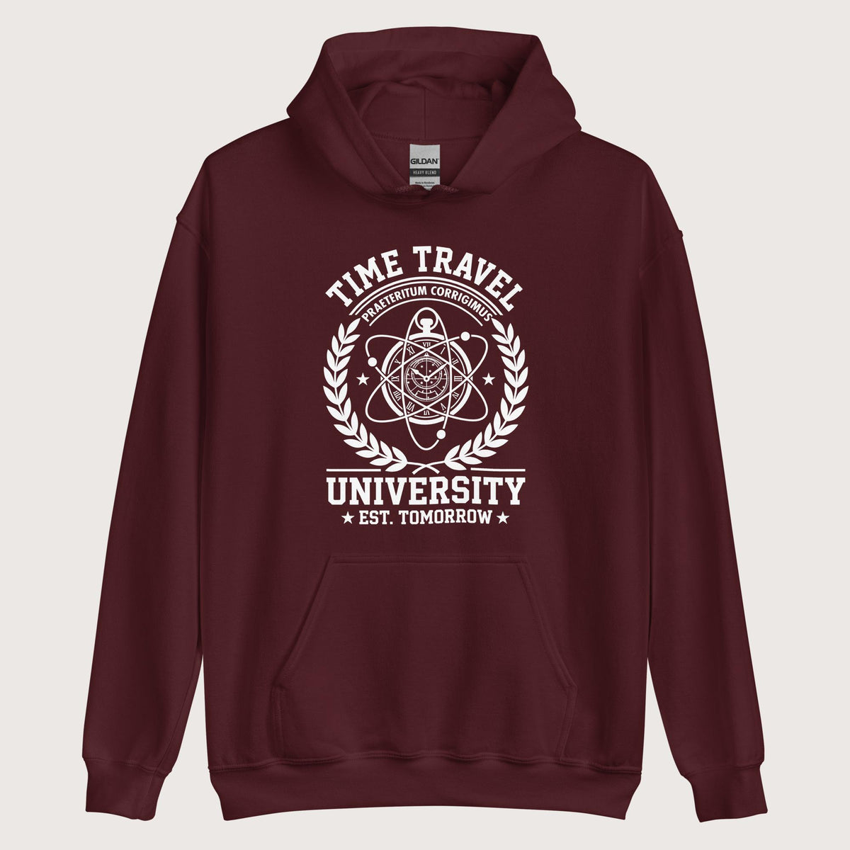 Maroon Time Travel University Hoodie - history buff gift by HistoHead