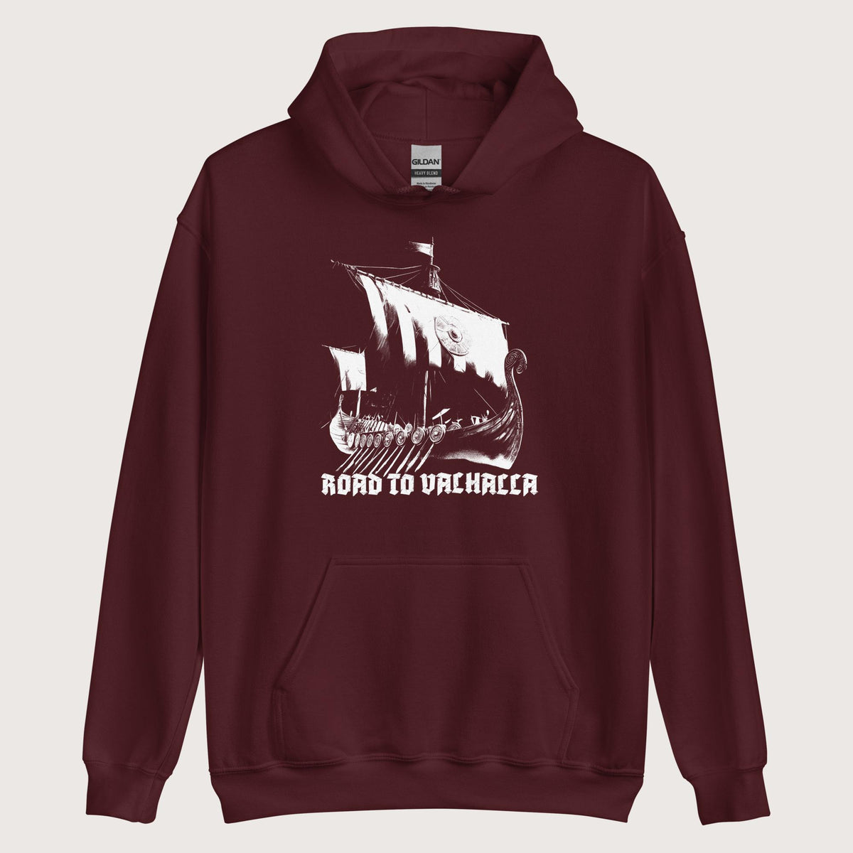 Maroon Road to Valhalla Hoodie - history buff gift by HistoHead