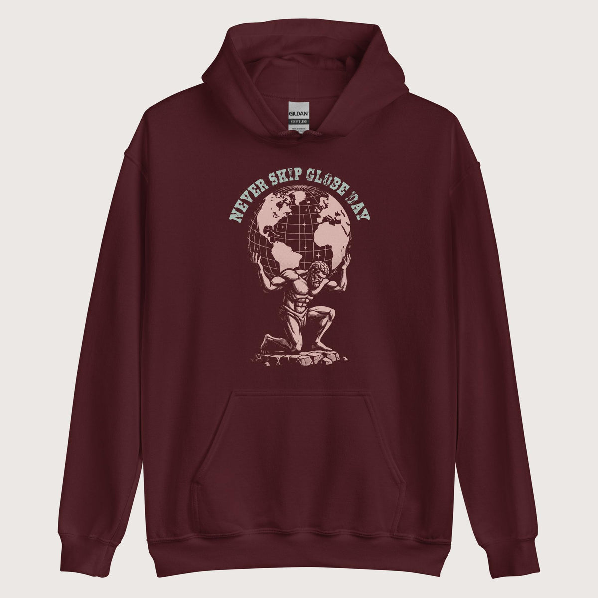 Maroon Atlas Never Skip Globe Day Hoodie - history buff gift by HistoHead