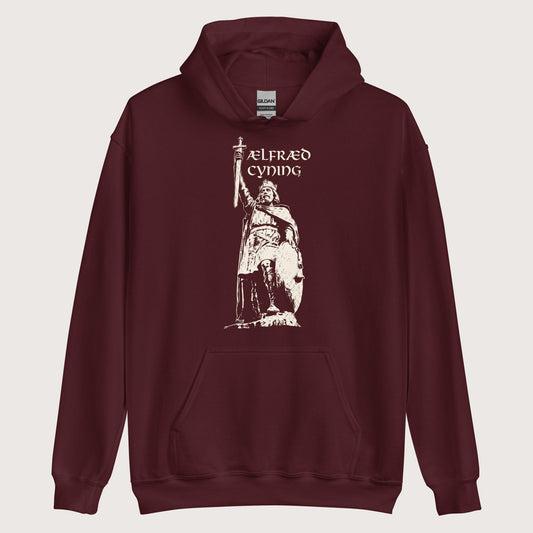 Maroon Alfred the Great Hoodie - history buff gift by HistoHead
